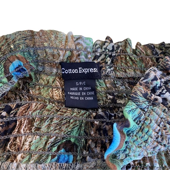 Peacock 🦚 Tube Top - Cotton Express - Size Small - Picture 3 of 3